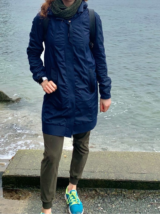 lululemon athletica Jackets & Blazers - lululemon athletica Navy Hooded Raincoat